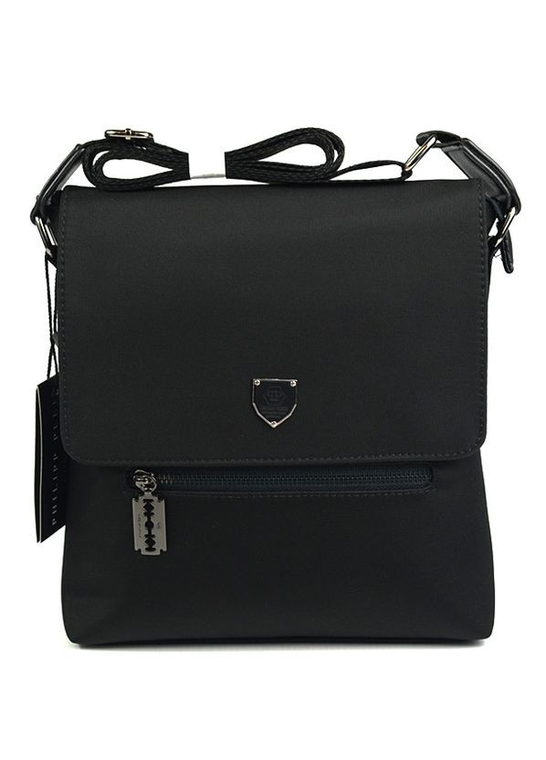 Чоловіча текстильна чорна сумка із нейлону з клапаном, молодіжна ділова маленька сумочка на плече No Brand (266623581)