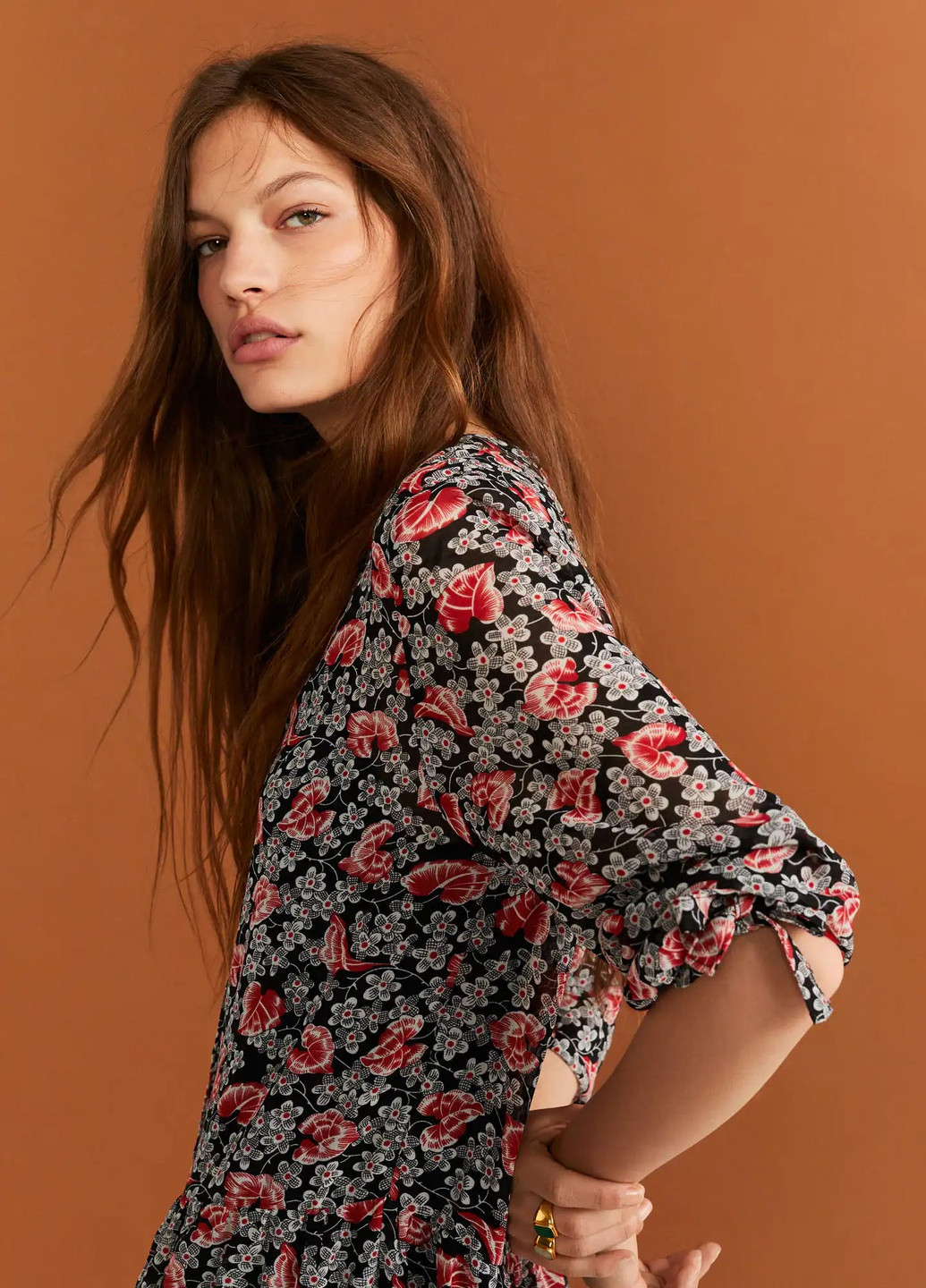 Комбинированное платье Mango