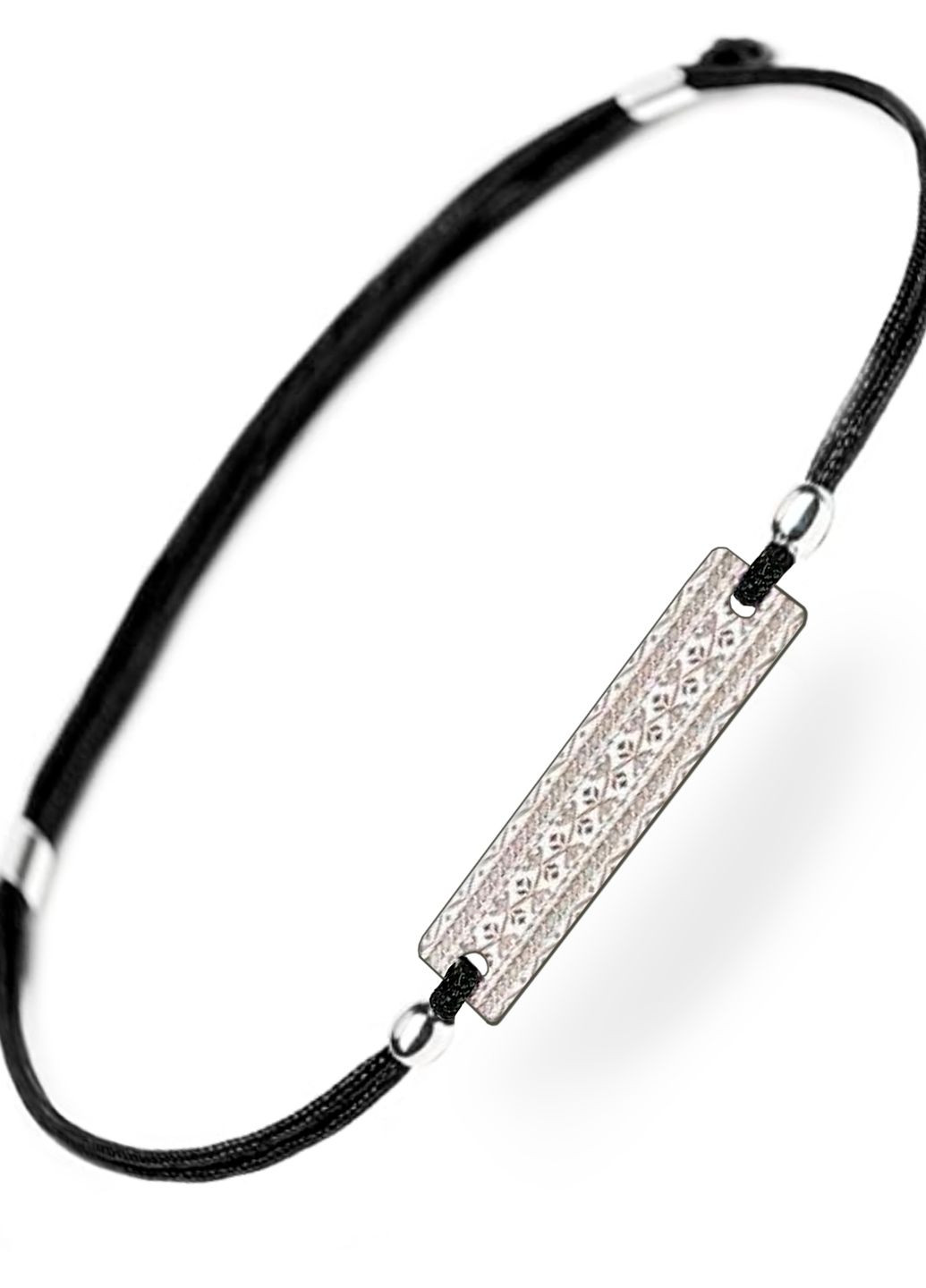Срібний браслет Чорний Вишиванка «Чернігів» регулюється родоване срібло Family Tree Jewelry Line (266422820)