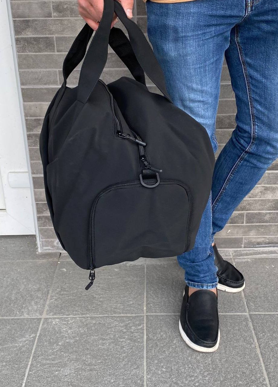 Чорна чоловіча жіноча сумка з відділенням для взуття 42х30х24см No Brand (260026942)