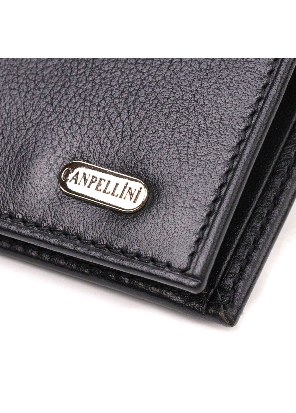 Классическое горизонтальное мужское портмоне из натуральной кожи флотар 21778 Черное Canpellini (259815829)