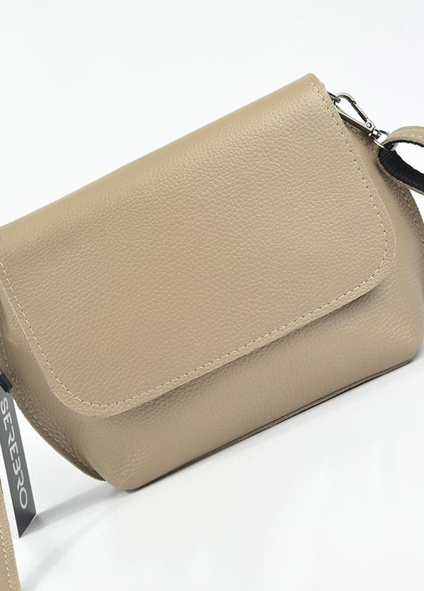Бежева жіноча міні сумка клатч із натуральної шкіри з клапаном, маленька шкіряна сумочка на плече Serebro (266701171)