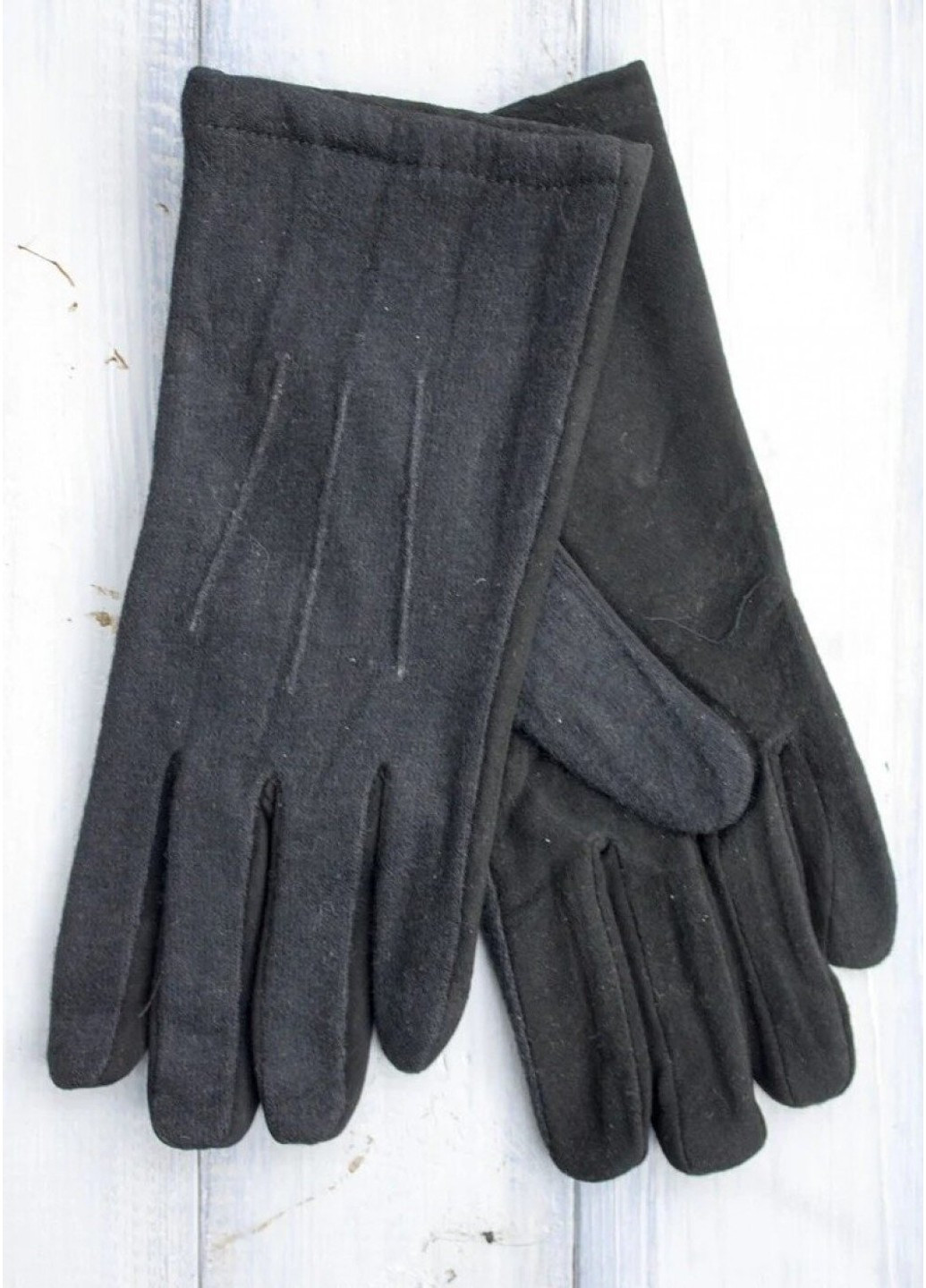 Перчатки женские чёрные комбинированные замша+кашемир 516-2s1 S BR-S (261486843)