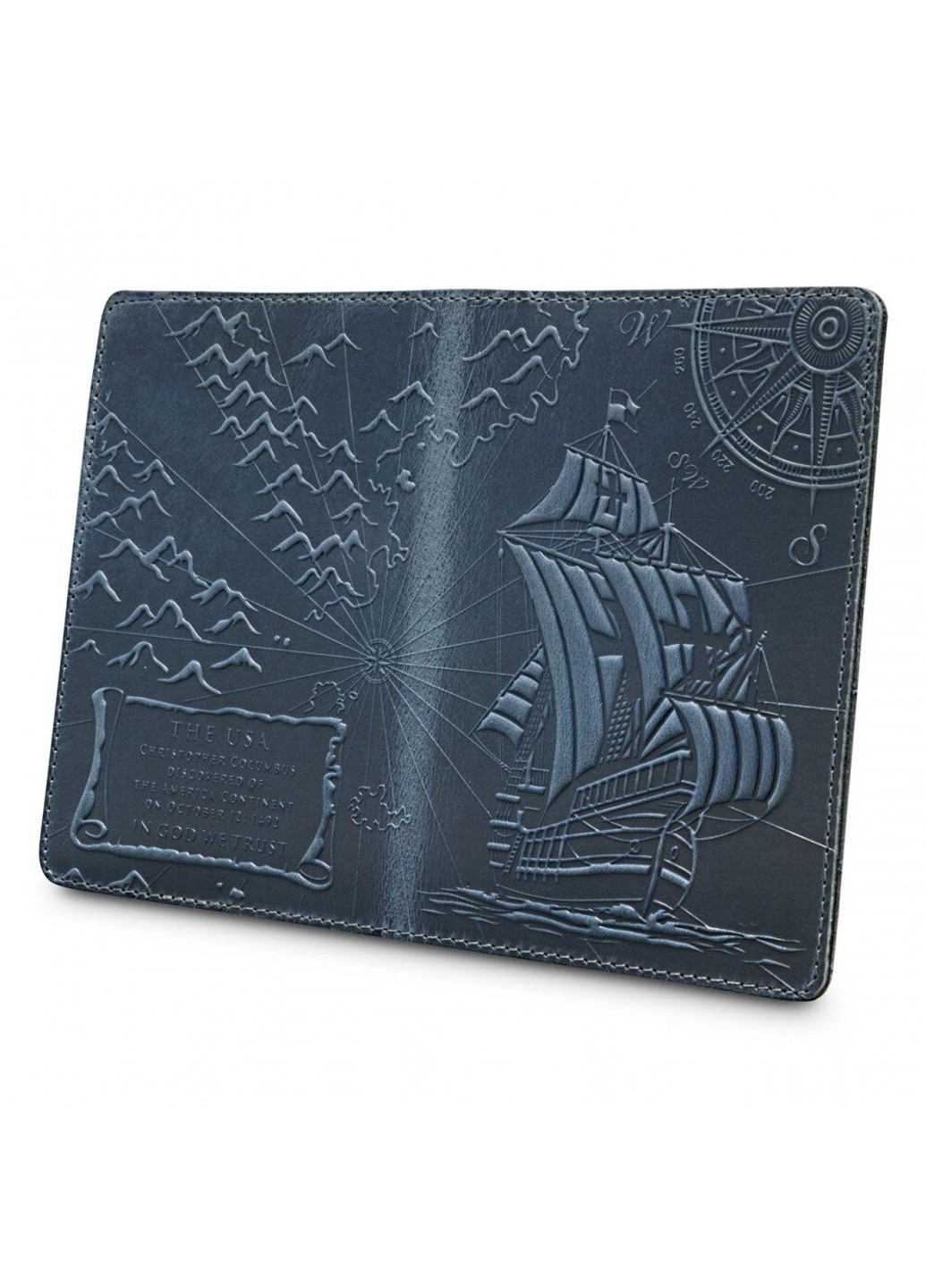 Шкіряна обкладинка на паспорт HiArt PC-01 Discoveries чорна Чорний Hi Art (268371692)