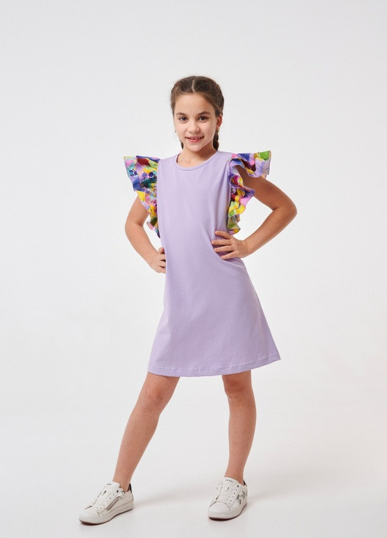 Фіолетова сукня пишний рукав рожевий Smil (258078460)