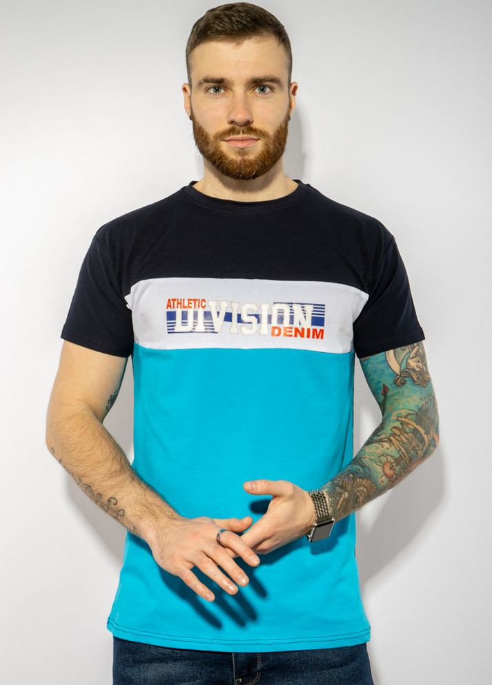 Бесцветная футболка с текстовым принтом (темно-синий/голубой) Time of Style
