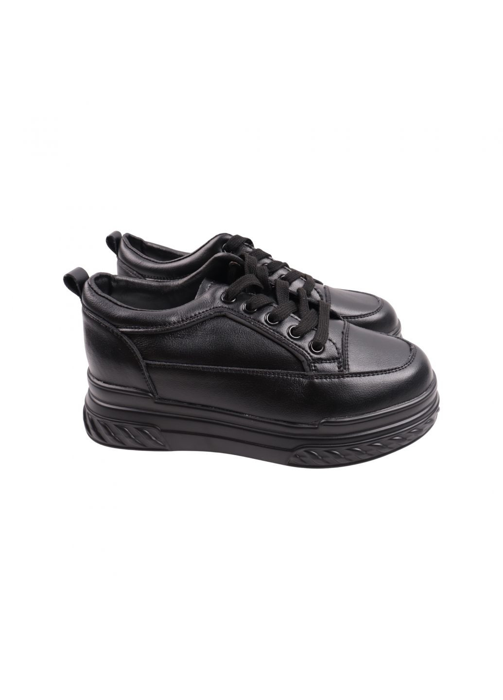 Чорні кросівки жіночі чорні натуральна шкіра Renzoni 877-23DTC