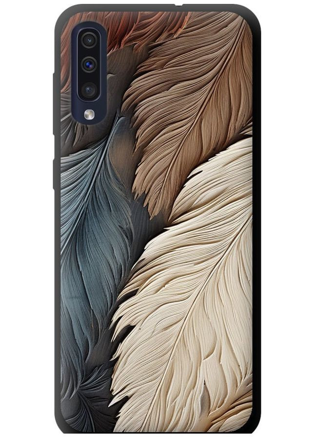TPU чорний чохол 'Листя в стилі бохо' для Endorphone Samsung Galaxy A50 2019 A505F (265393716)