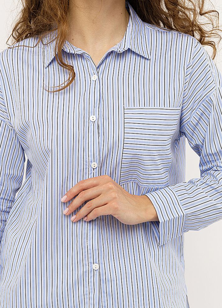 Жіноча сорочка з довгим рукавом колір блакитний ЦБ-00224604 Miss Brown (260355870)