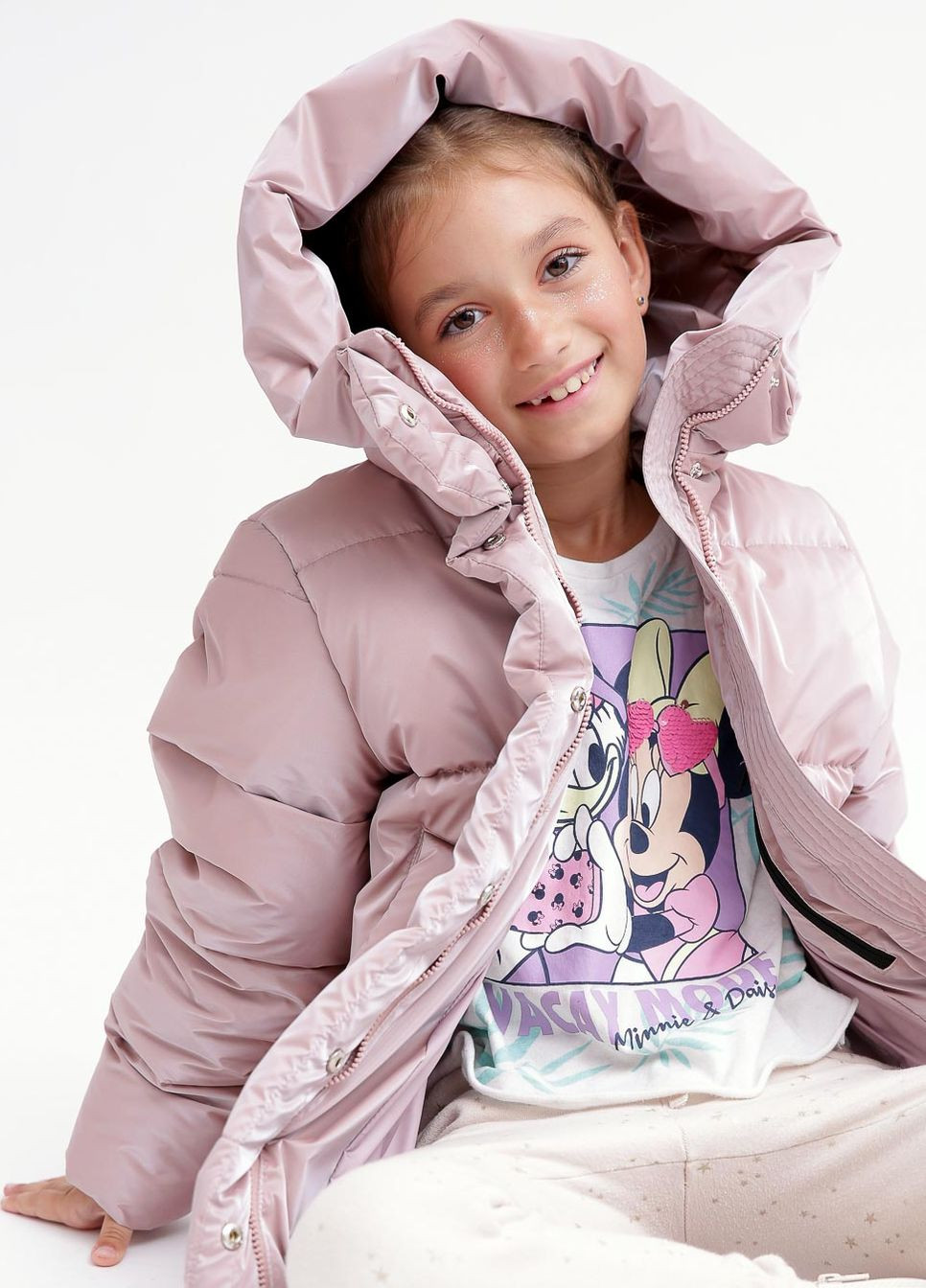 Светло-розовая зимняя пуховая куртка для девочек от 6 до 17 лет X-Woyz