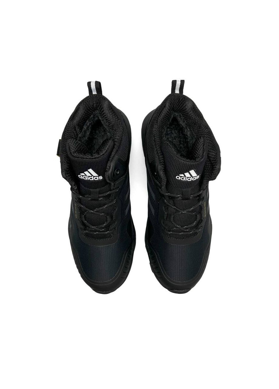 Черные зимние кроссовки мужские, вьетнам adidas Terrex Gore-Tex Cordura All Black Grey Fur
