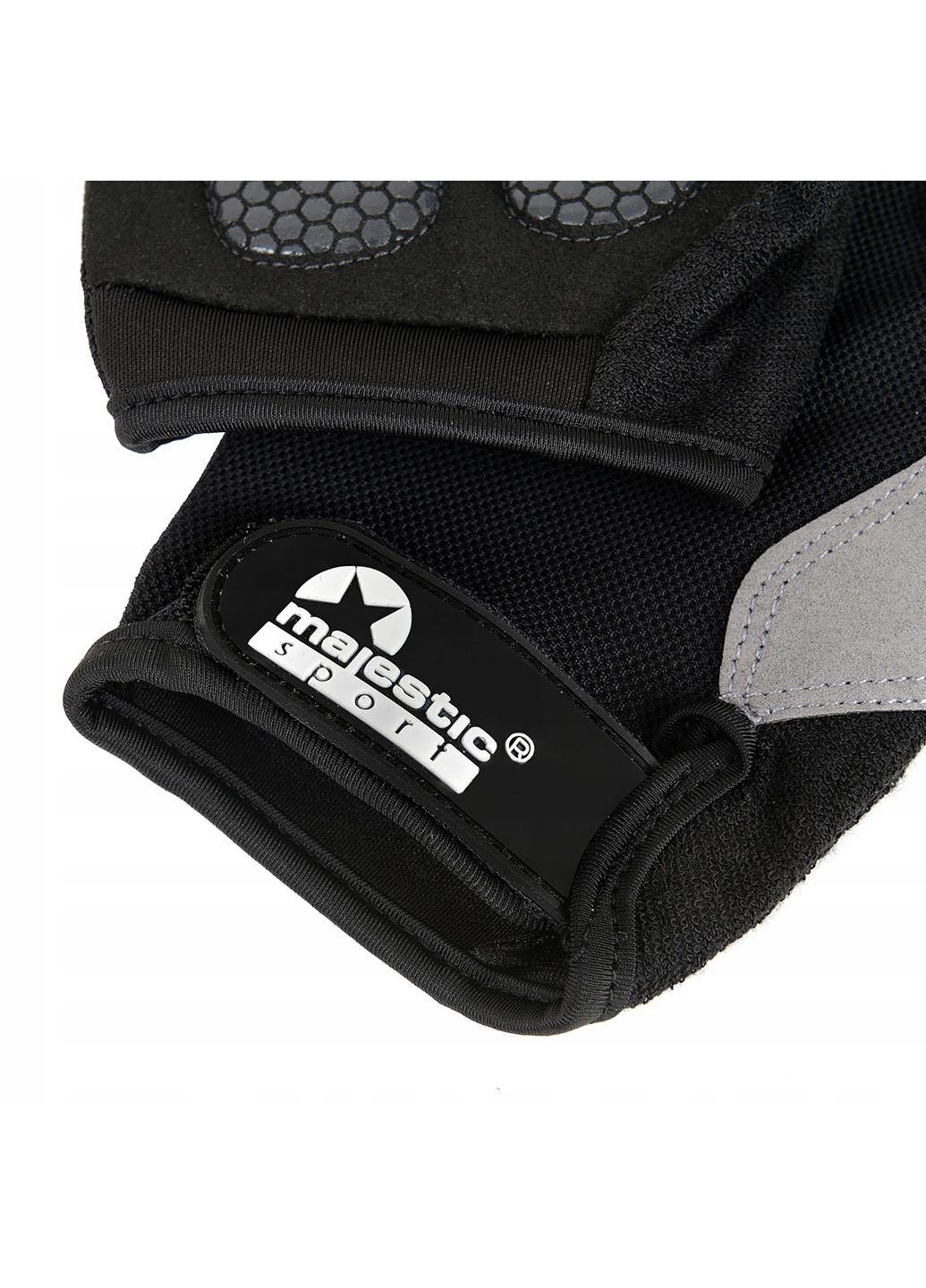 Велоперчатки без пальцев M-CG-BG-M (M) Black/Grey Majestic Sport (258019271)
