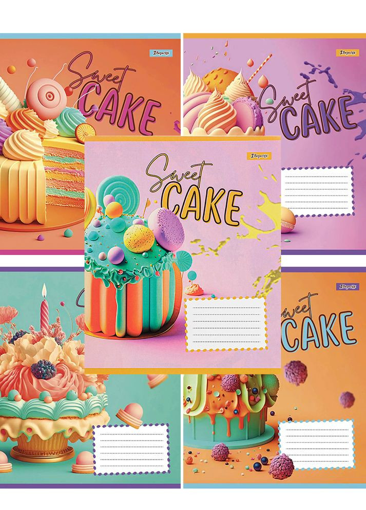 Зошит в клітинку 18 аркушів Sweet cake колір різнокольоровий ЦБ-00222604 1 Вересня (260164593)