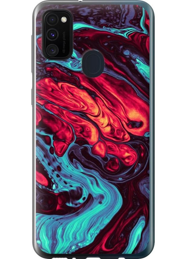 Силіконовий чохол 'Синя червона абстакція' для Endorphone Samsung Galaxy M21 M215F (276313710)