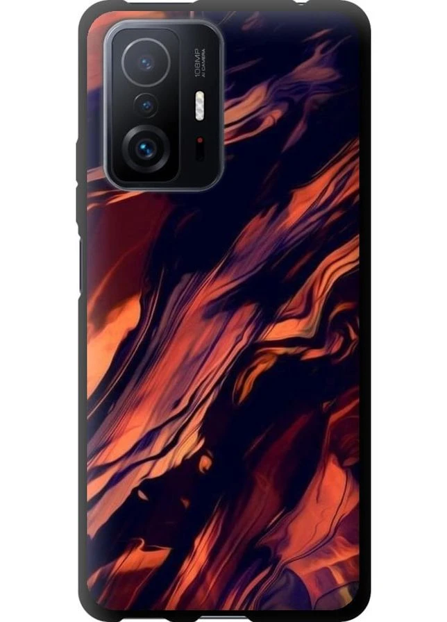 TPU черный чехол 'Черно-оранжевая абстракция' для Endorphone Xiaomi 11T (276319742)
