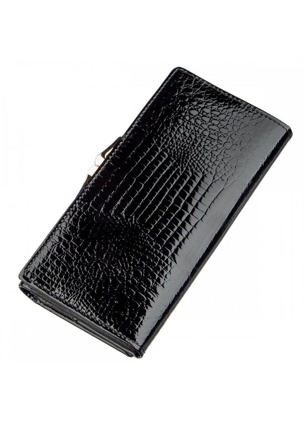 Жіночий чорний гаманець з натуральної лакової шкіри ST Leather 18910 Чорний ST Leather Accessories (269994230)