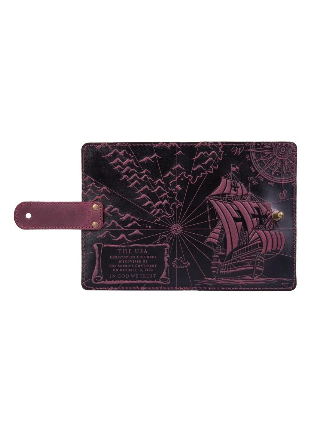 Обложка для паспорта из кожи «Discoveries» PB-03S/1 Shabby Alga Темно-зеленый Hi Art (268371746)