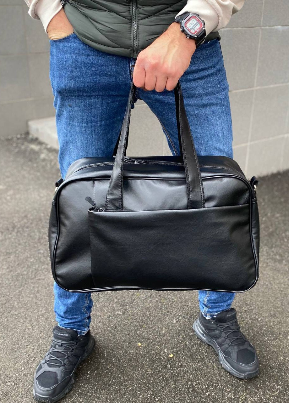 Сумка через плечо спортивная дорожная повседневная черная экокожа универсальная модель Perla No Brand (258330399)