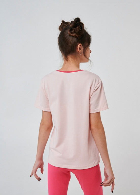 Светло-бежевая футболка кремово-розовый Smil