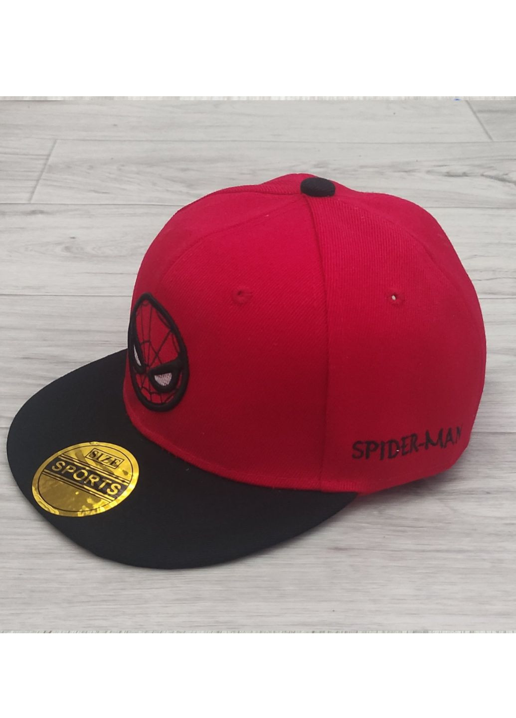 Кепка детская снепбек (Snapback) Человек Паук Красный с черным No Brand (258555415)