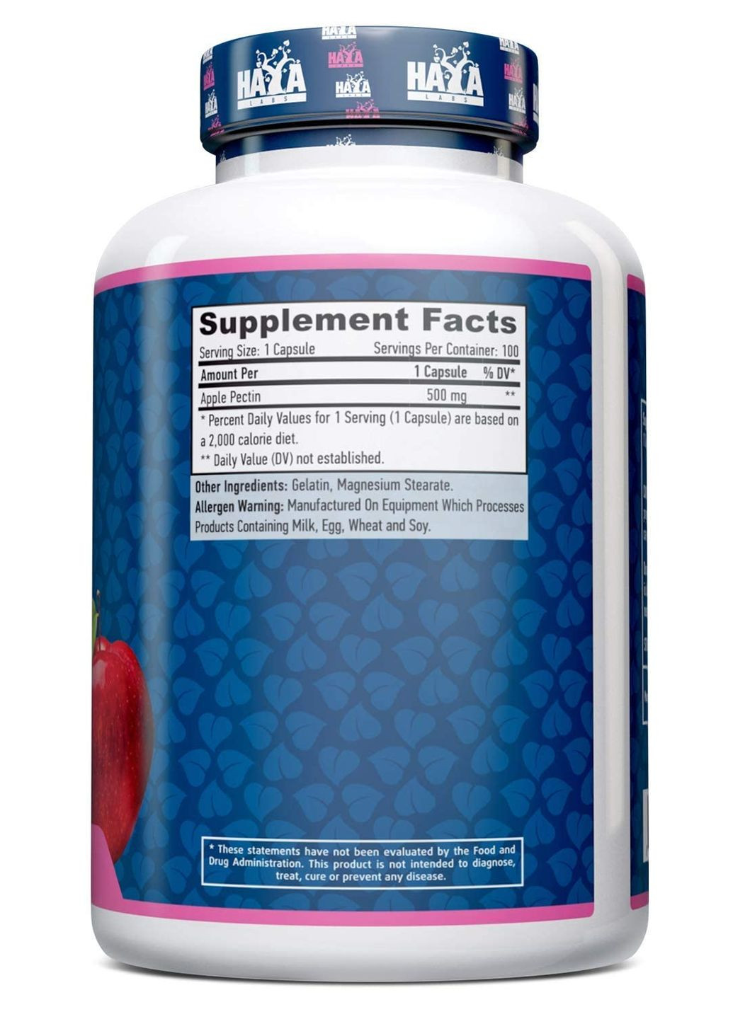 Пектин Apple Pectin 500 mg 100 Caps Haya Labs (274726756)