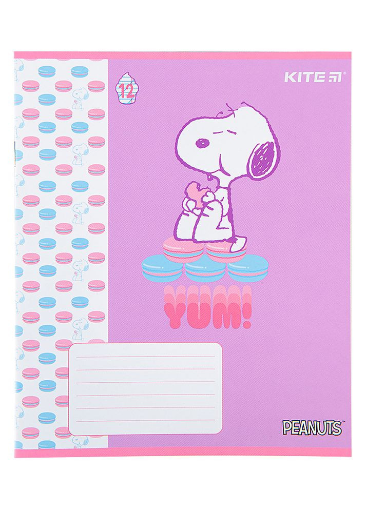 Тетрадь в косу линию 12 листов Peanuts Snoopy цвет разноцветный ЦБ-00197348 Kite (260529433)