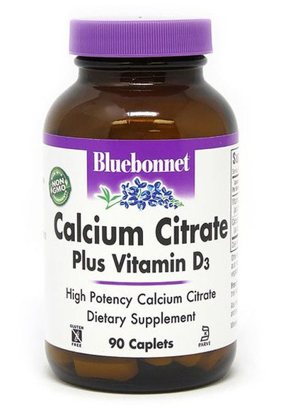 Calcium Citrate Plus Vitamin D3 90 Caplets BLB0710 Bluebonnet Nutrition (256724430)