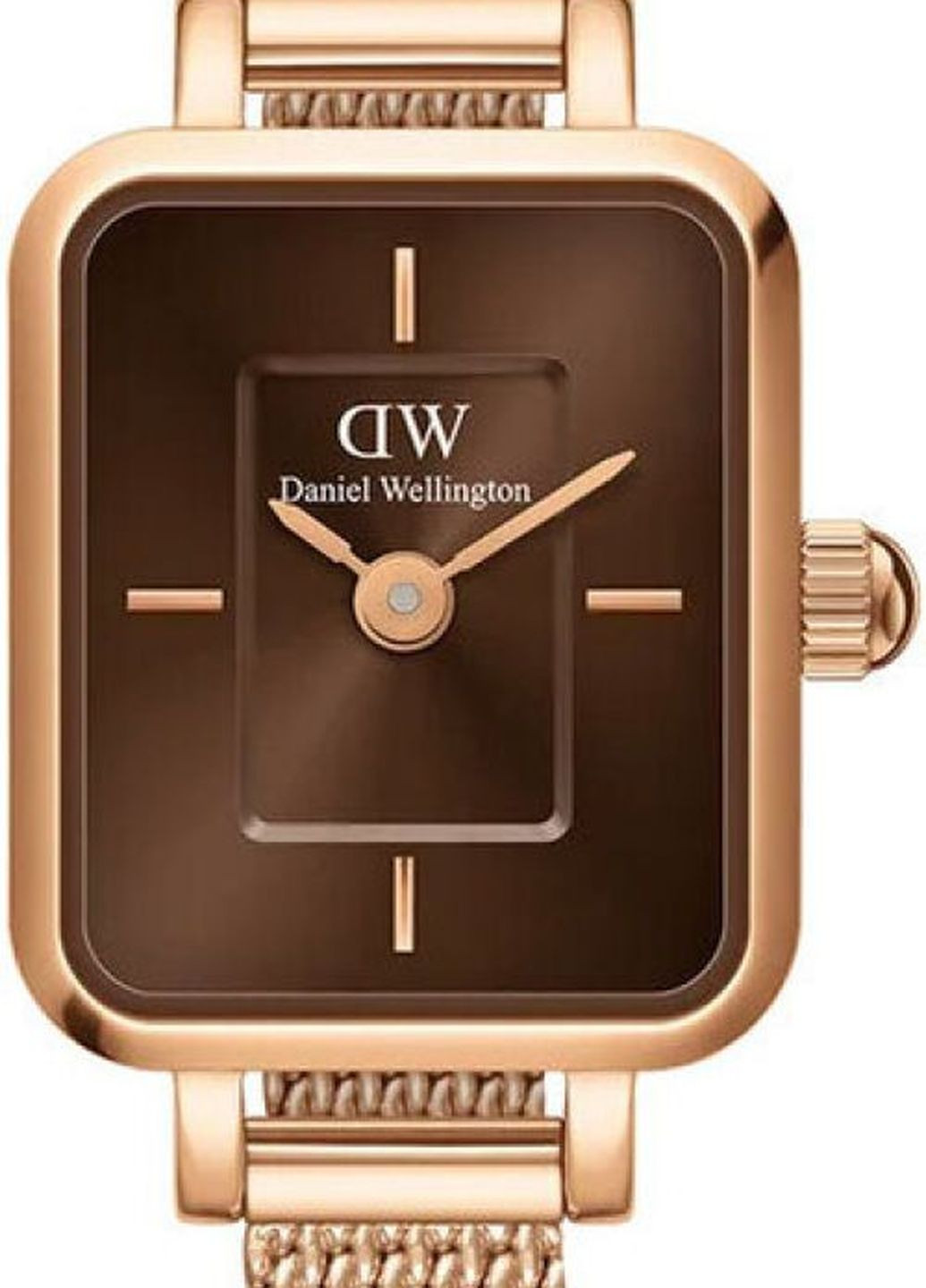 Часы Quadro Mini Melrose Rose Gold Amber DW00100649 кварцевые fashion Daniel Wellington (276963966)