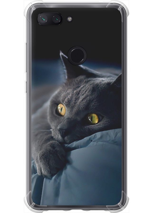 Силикон с усиленными углами чехол 'Дымчатый кот' для Endorphone xiaomi mi 8 lite (276315082)