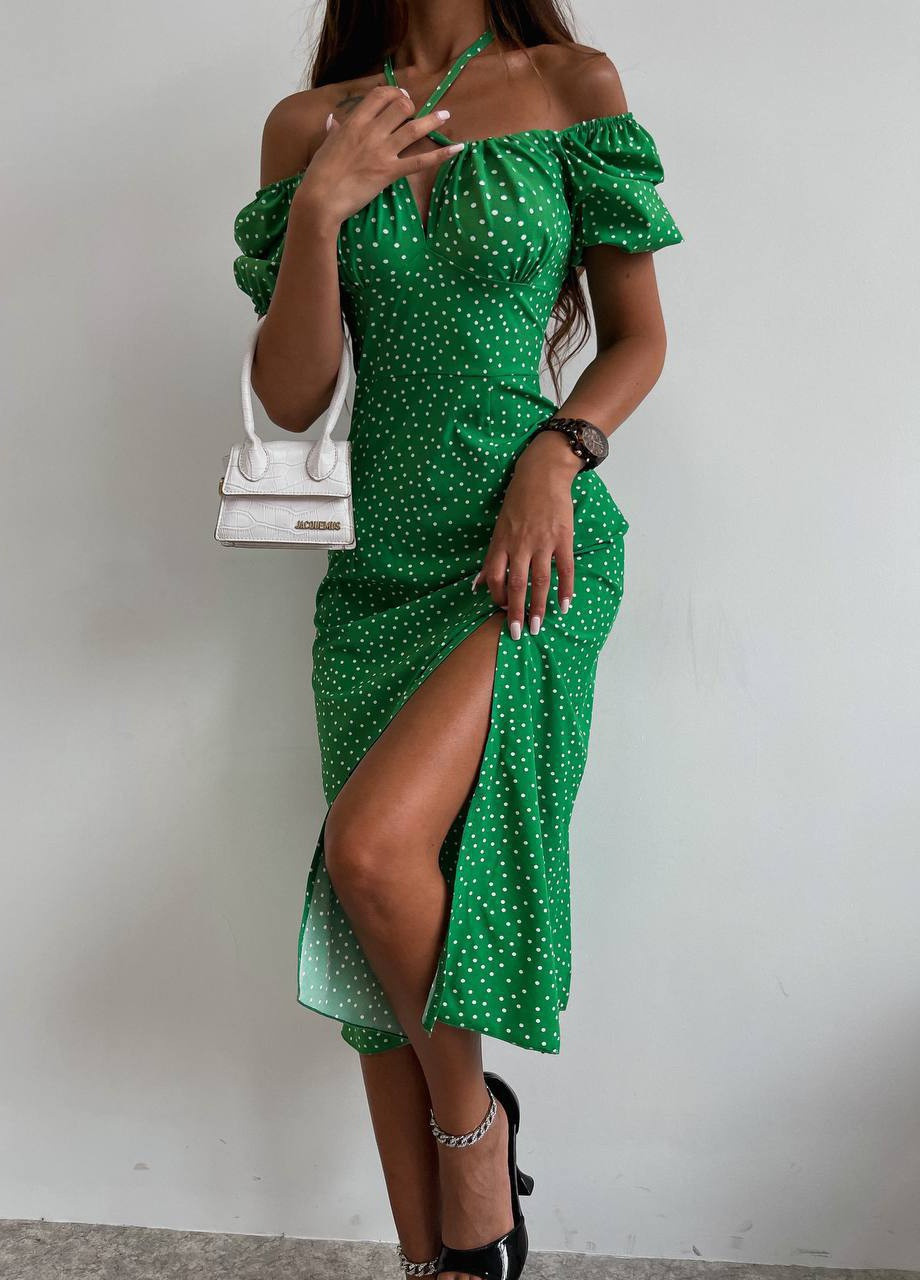 Зелена повсякденний сукня Garna в горошок