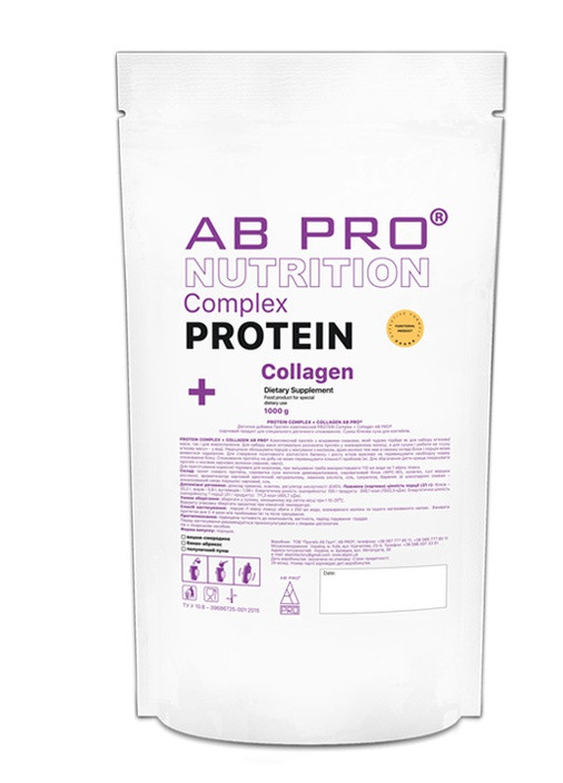 Протеин комплексный PROTEIN COMPLEX + COLLAGEN 1000 г Вишня-смородина AB PRO (257941137)