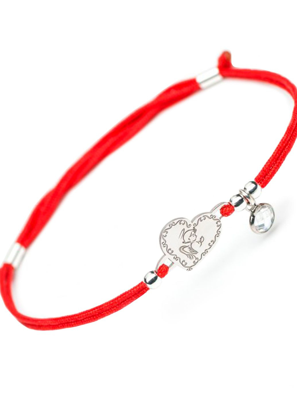 Серебряный браслет Красный Ангел в сердце регулируется Family Tree Jewelry Line (266339303)