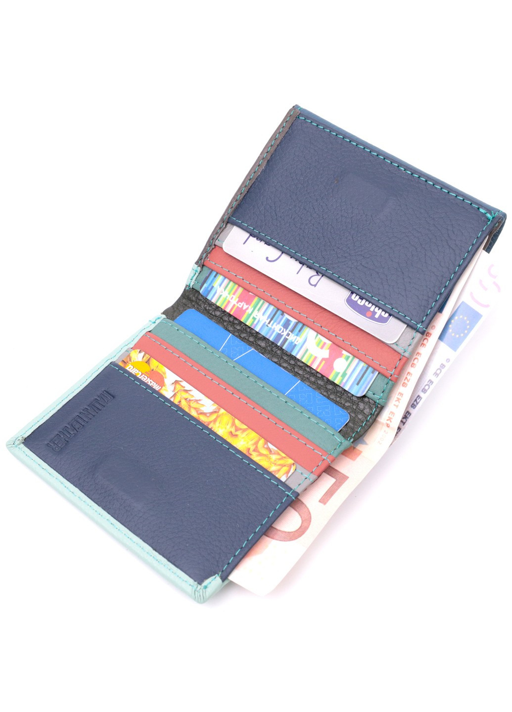 Жіночий гаманець з оригінальною монетницею з натуральної шкіри 19508 Різнокольоровий st leather (278001136)