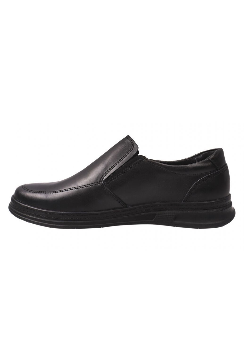Туфлі чоловічі з натуральної шкіри, на низькому ходу, колір чорний, Konors 551-21/23dtc (257438456)