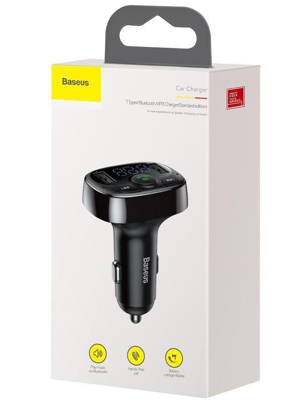 Автомобильное зарядное устройство FM-модулятор type-s Bluetooth MP3 charger with car black (CCTM-B01) Baseus (260737095)