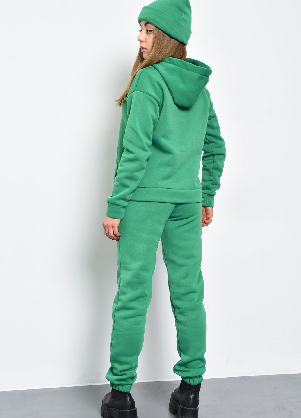 Спортивный костюм женский на флисе 3-ка зеленого цвета размер 42-44 Let's Shop (272092394)