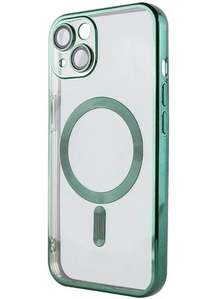 Хромовий чохол TPU Chrome with Magnetic із захистом камери для Apple iPhone 15 Plus (6.7") з MagSafe Green No Brand (278643214)