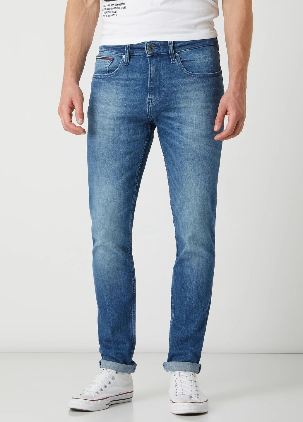 Голубые слим джинсы мужские Tommy Hilfiger