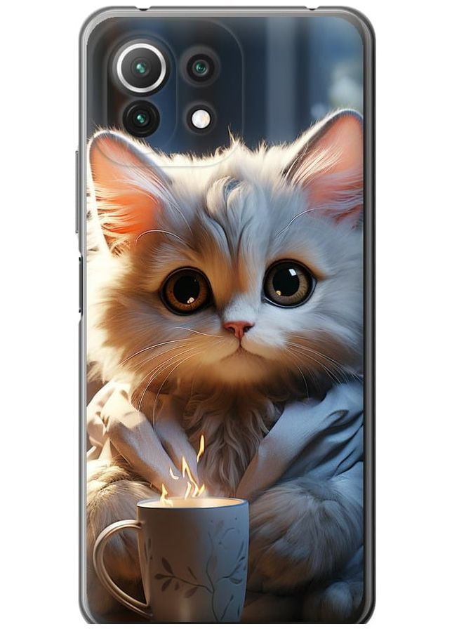 2D пластиковий чохол 'Білий кіт' для Endorphone xiaomi mi 11 lite (265394459)