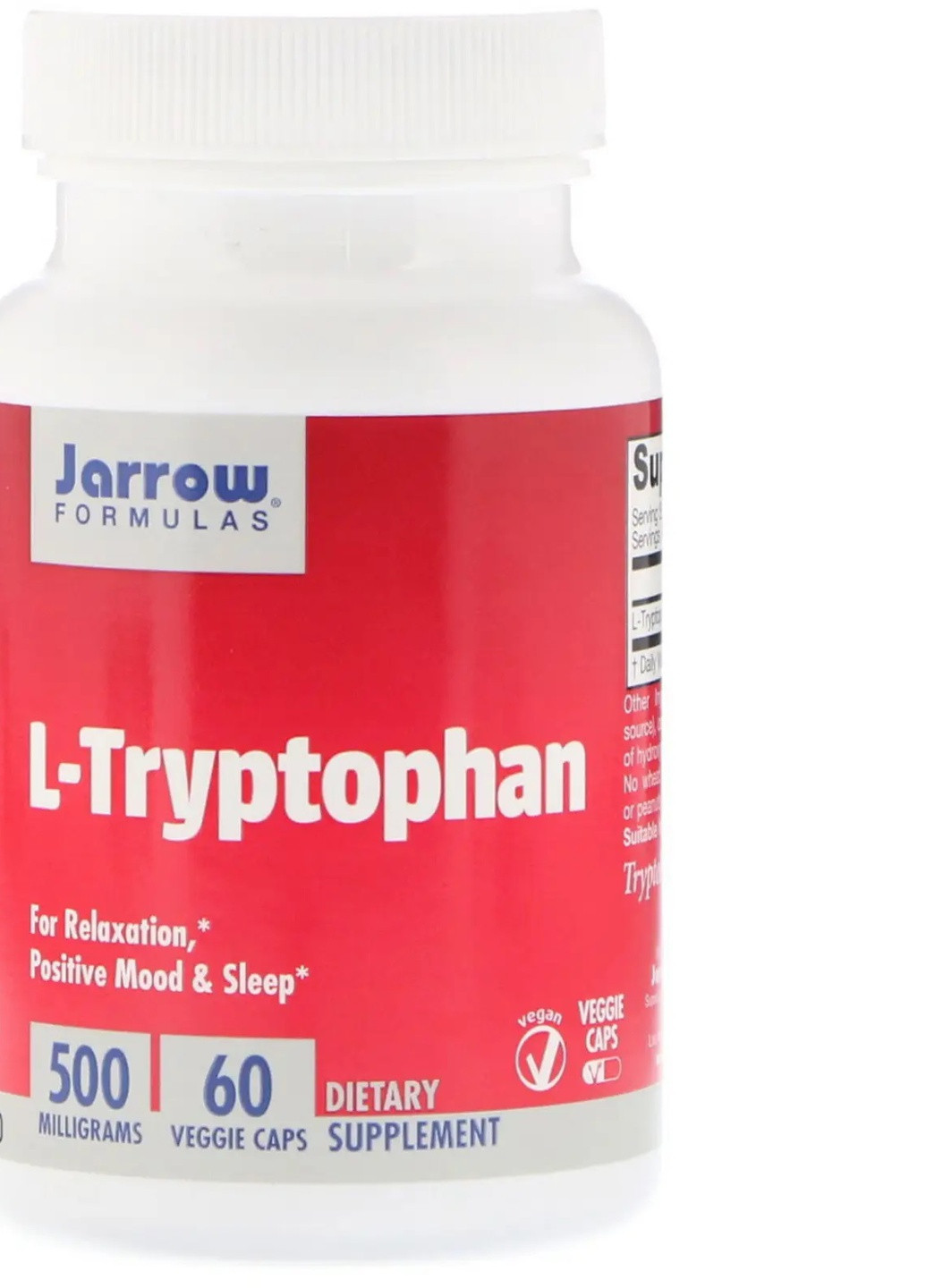 L-Tryptophan 500 mg 60 Veg Caps Jarrow Formulas (256722862)