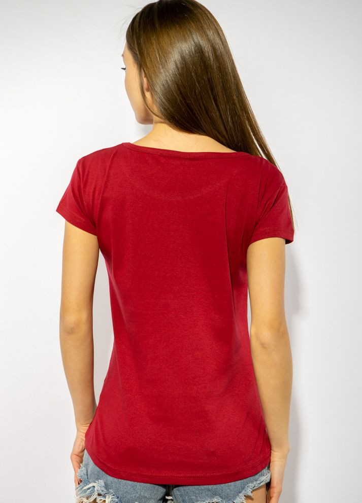 Прозора літня футболка жіноча (бордо) Time of Style