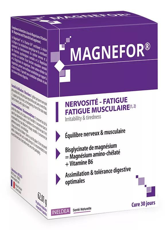 КОМПЛЕКС INELDEA МАГНЕФОР / MAGNEFOR - ПРОТИ НЕРВОЗНОСТІ, ВТОМИ ТА М'ЯЗОВОЇ ВТОМИ - 90 КАПСУЛ Ineldea Sante Naturelle (272111471)