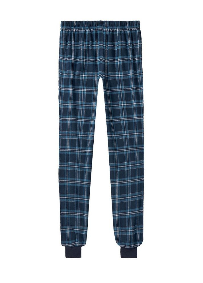 Темно-синяя зимняя пижама для мальчика лонгслив + брюки Pepperts