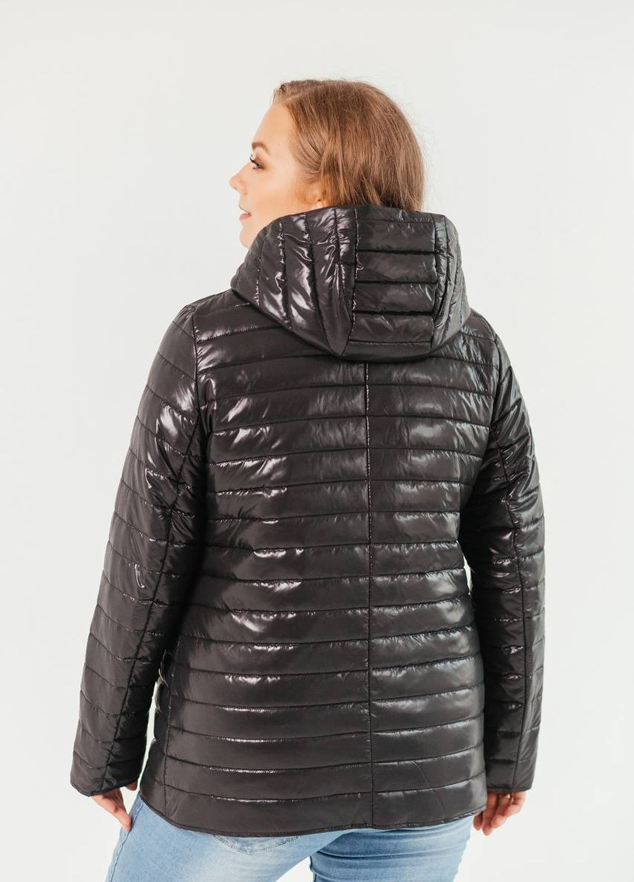 Чорна демісезонна демісезонна куртка жіноча великого розміру SK