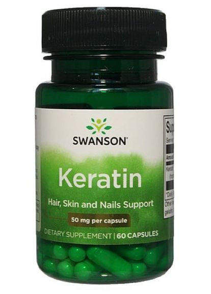 Кератин Keratin 50 mg 60 Caps Swanson (265151974)