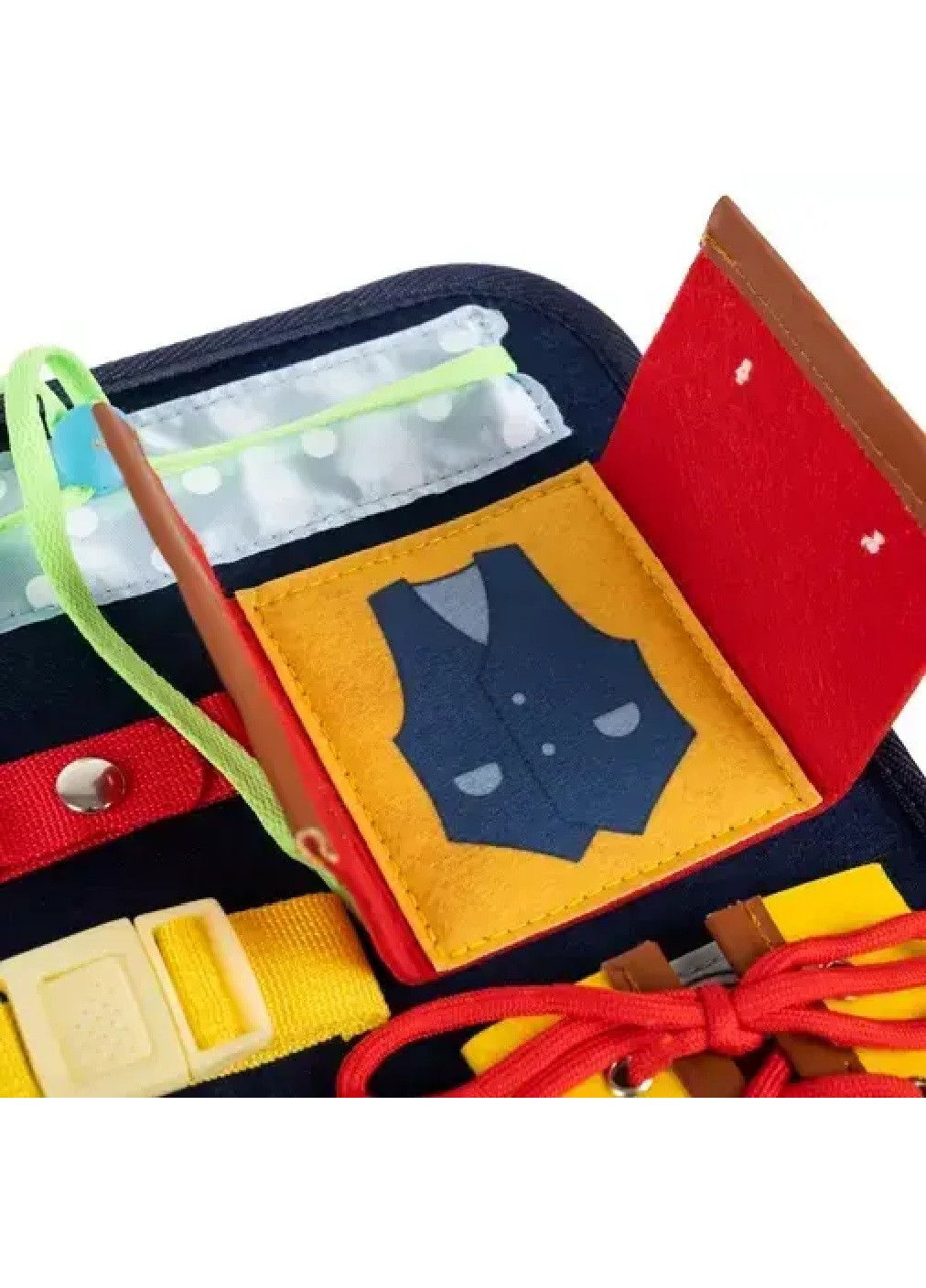 Розвивальна навчальна інтерактивна дерев'яна дошка бізіборд для дітей малюків 28х33х2 см (475464-Prob) У сумці Unbranded (267813458)