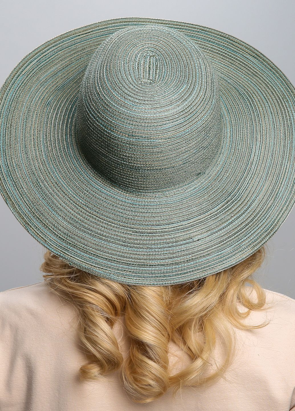 Шляпа со средними полями женская хлопок голубая BRITNEY LuckyLOOK 855-381 (265223215)