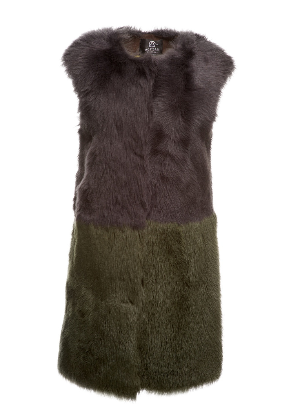 Жіноча жилетка з натурального хутра тоскани зима осінь демісезон TARANTO сіро зелена DUMAN/YESIL Actors (257898050)
