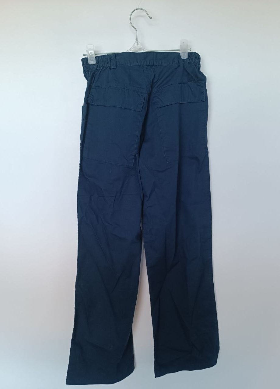 Темно-синие кэжуал демисезонные брюки прямые Marasil