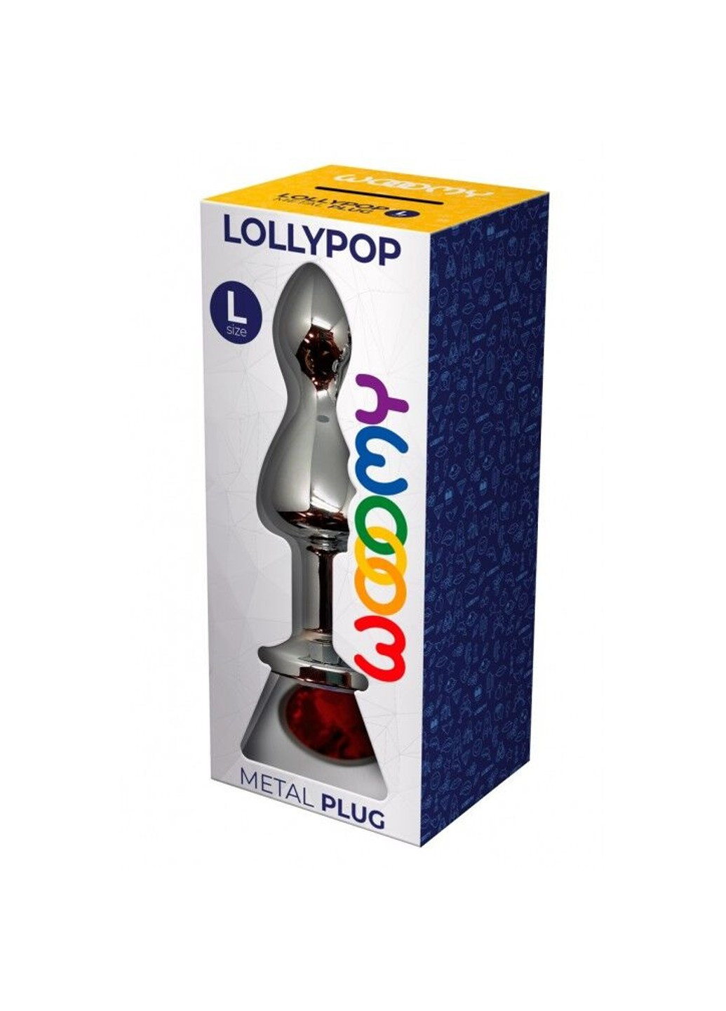 Металева анальна пробка Lollypop Double Ball Metal Plug Red L діаметр 3,5 см, довжина 10,5 см Wooomy (277236545)